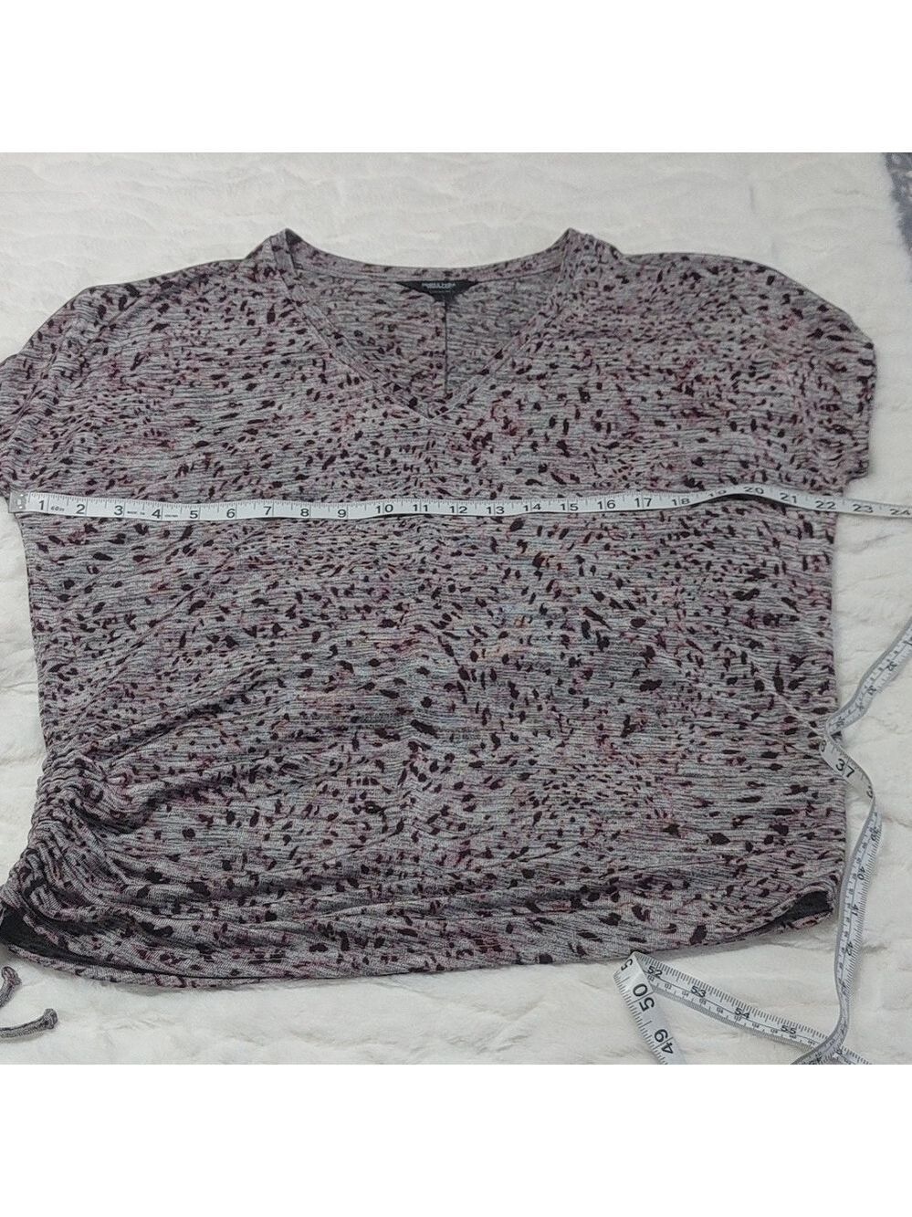 Simply Vera Wang Purple Leopard Print Polyester/Rayon Top with Side Tie Detail M - Picture 6 of 11